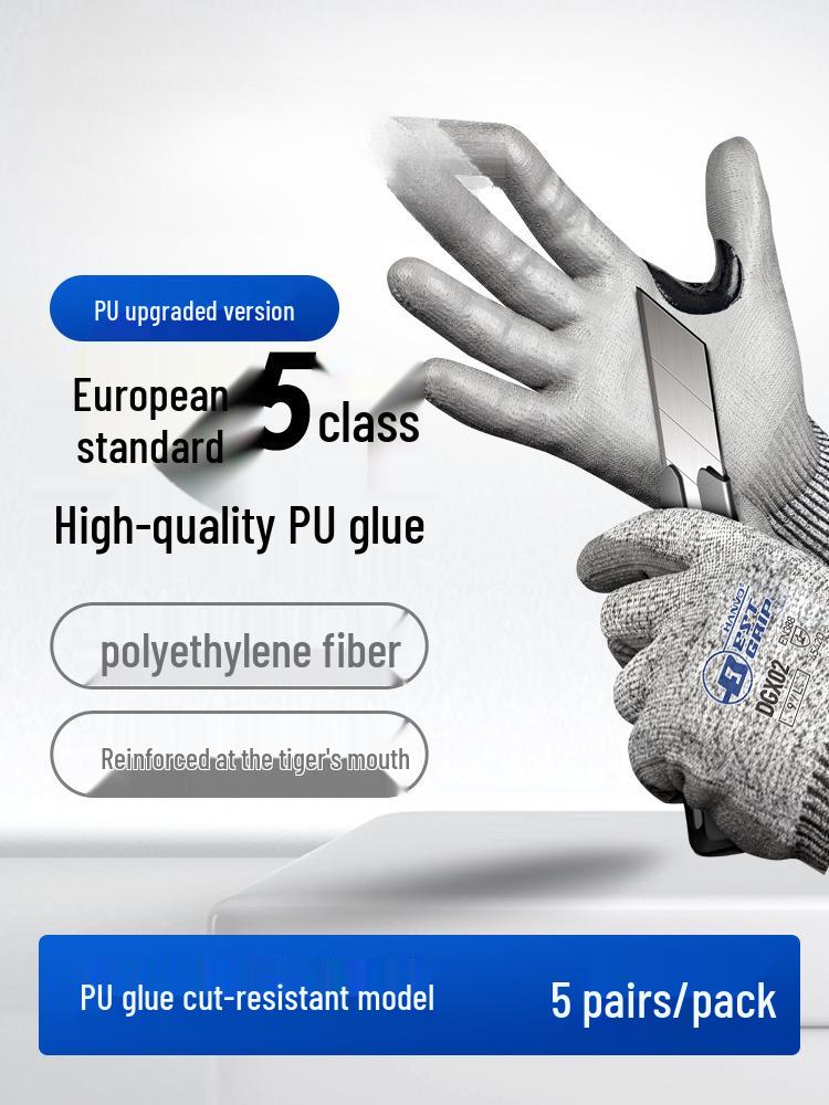 Level 9 Cut-Resistant Gloves: Cut, Puncture, Wear-Resistant; Breathable Non-Slip Protection for Work, Fish Cleaning, Beachcombing, and Kitchen Use.