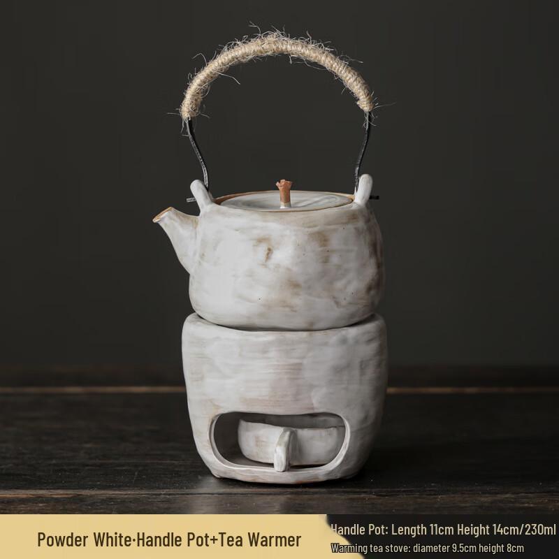 Wabi-Sabi Ceramic Tea Set with Candle Warmer