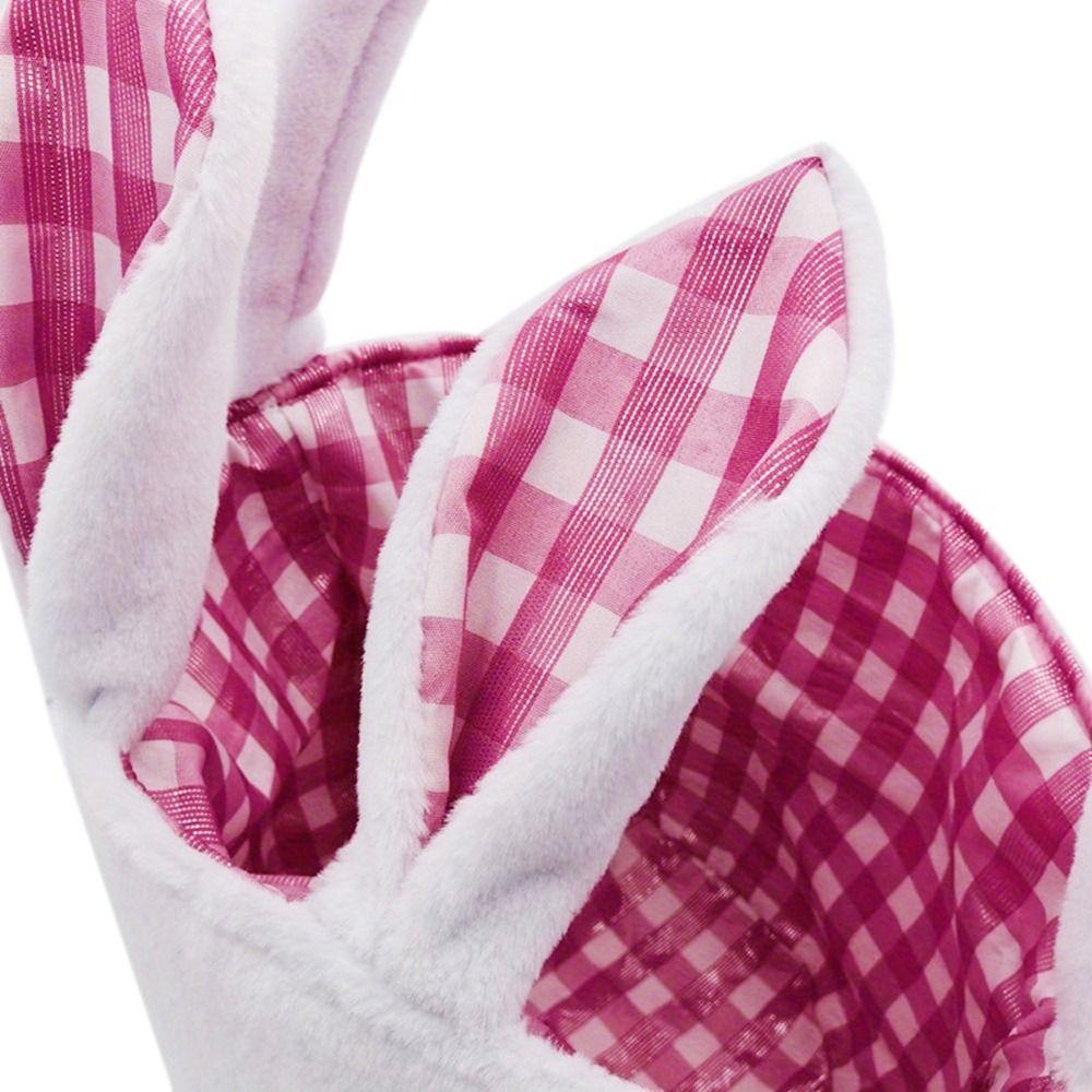 Hand-Held Easter Basket Soft Children's Easter Basket Cute Rabbit Candy Bag  Desktop