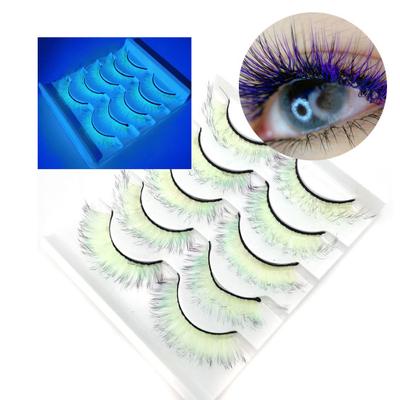 5 Paar falsche 3D-Wimpern, weich, angenehm zu tragen, Nerz-Imitat, Farbverlauf, Schönheit, falsche Wimpern für die Leistung