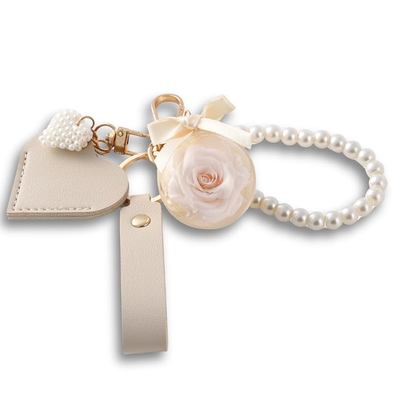 

[Forever Flowers] “Domestic puriza made from real roses” preserved flowers key ring charm present Valentine white day mother s day Respect for the
