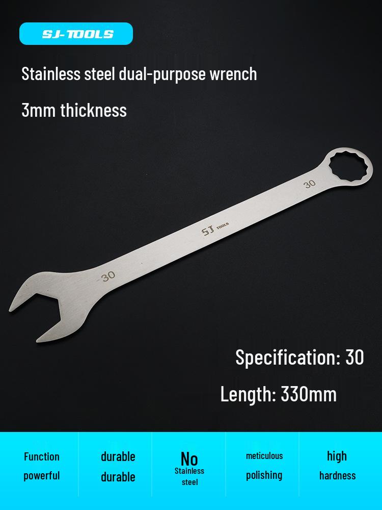 Shangjiang Reversible Ultra-Thin Stainless Steel Open-End Wrench for Auto Repair