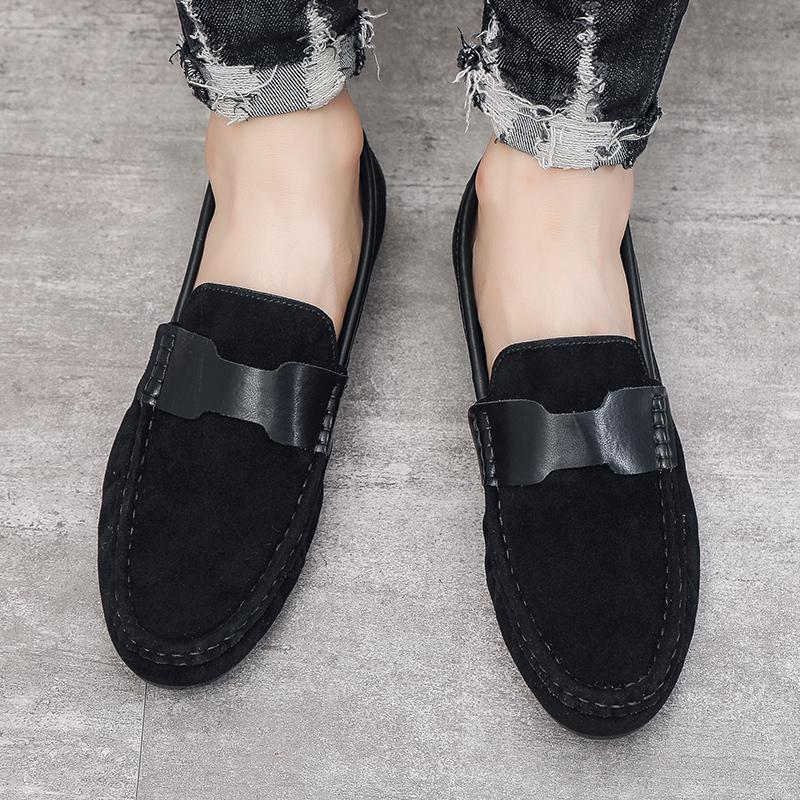 Fashion Suede Men Casual Shoes Breathable Slip-on Mens Driving Shoes Lightweight Comfort Men Lazy Shoes Luxury Brand Men Loafers