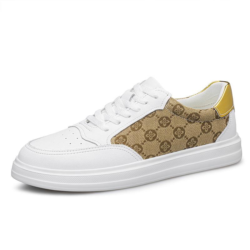 

2025 trend retro printed board shoes men s light luxury men s versatile casual shoes foreign trade white shoes fashion men s shoes 44 белый
