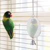 Stainless Steel Pet Bird Cage Mirror with Bell Parrot Playing Hanging Biting Toychain Type