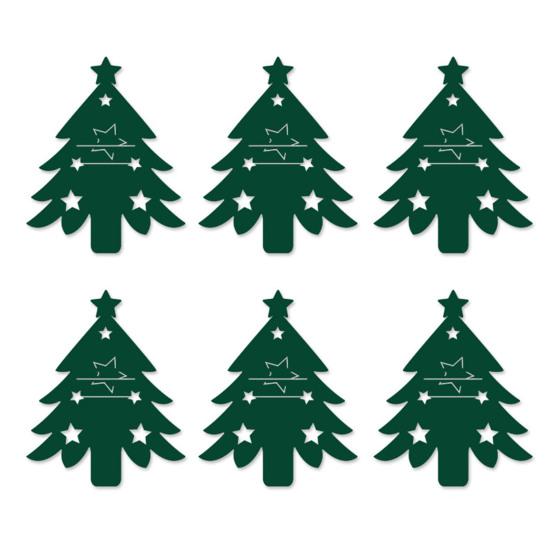 6/12Pcs Christmas Tree Cutlery Holder Bag Spoon Fork Dinner Flatware Cover Pouch Xmas Festival Holiday Party Dining Table Decoration Party Supplies