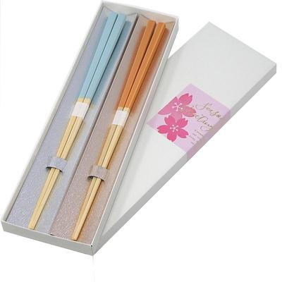 A Pair of Couple Chopsticks In Refreshing Blue and Presented In a Perfect for and Other Special Made In Japan with Wakasa These Natural Bamboo