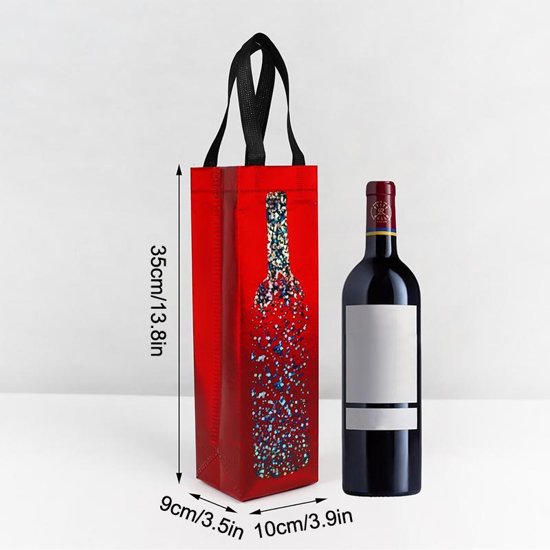 Vinpåse Non-Woven Tyg Tote Flaska Vinbärväska Vadderad Vinkylare Gåva Till Vinälskare Eller Bröllop