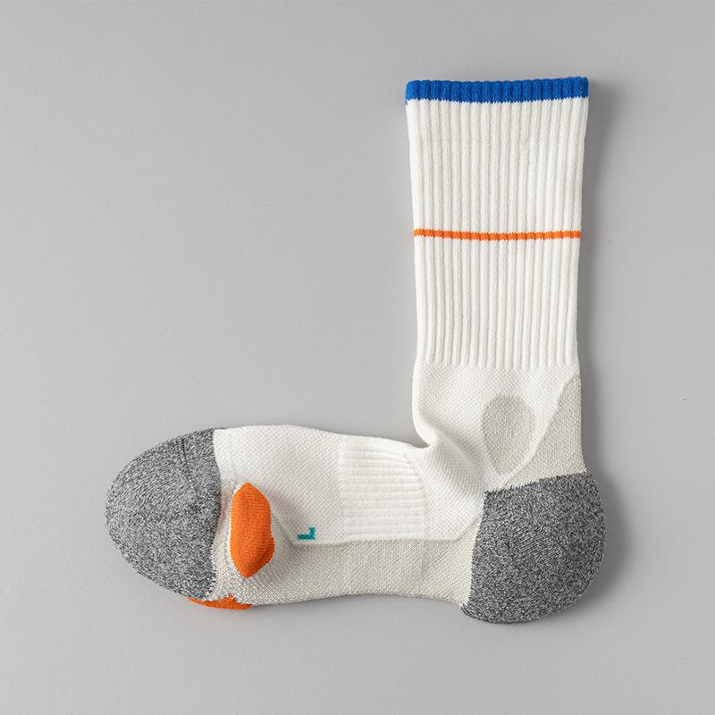 

Мужские высокие осенне-зимние сетчатые дышащие полосатые цветные профессиональные спортивные носки с петлей 1 pair