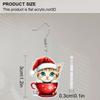 2D Flat Cartoon Pattern Acrylic Earrings for Women, Animal Pattern, Novelty Funny Adorable Cute Pet Cat Fashion Jewelry