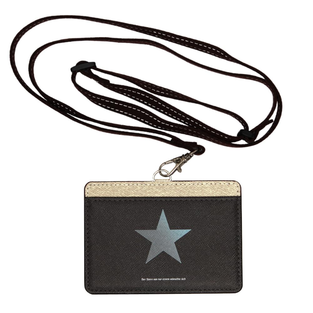 

Grand Sanc Dunkler Sterm ID Card Holder with Neck Strap [Black] Name Tag Holder, Employee ID Card Holder, Neck Strap, Pass Case, Commuter Pass Case