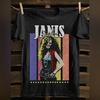 T-shirt Nera Grafica Janis Joplin Regalo Fan S-3XL