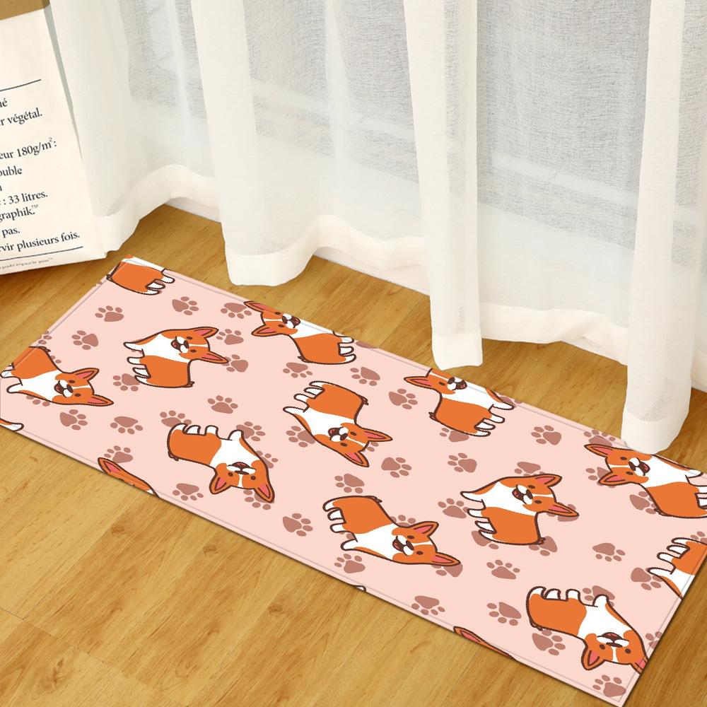 3D Digital Printing Animal Entrance Door Mat Kitchen Dirt-Resistant Long Bathroom Absorbent Floor Mat Living Room Non-Slip Carpet