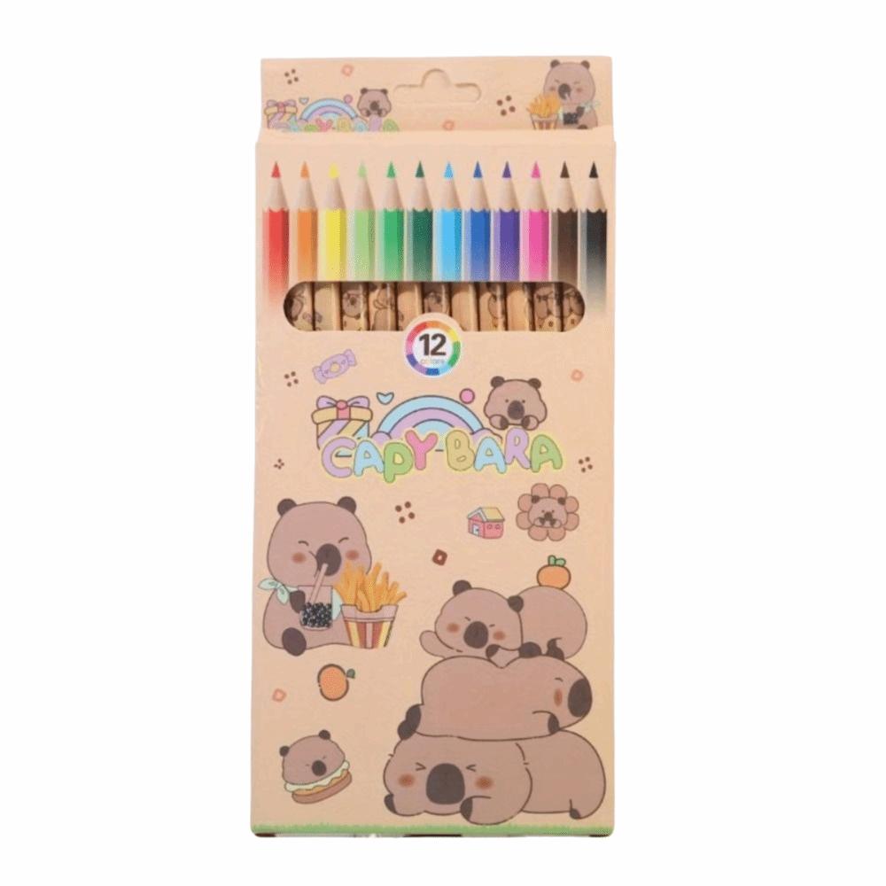 

Дерев яні кольорові олівці 12 кольорів Кольорові олівці Нова Капібара Школа Офіс