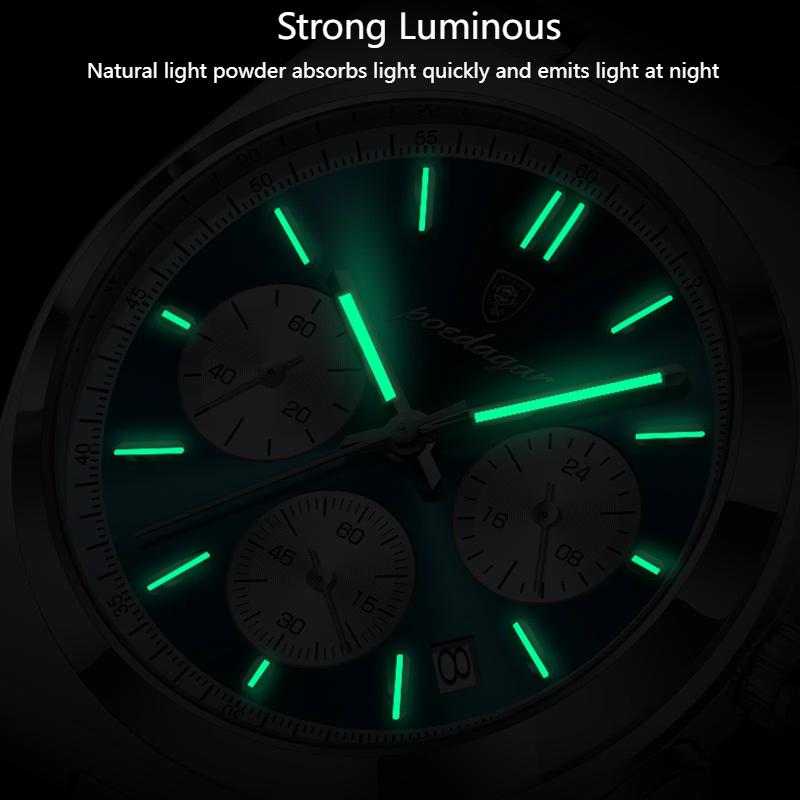 POEDAGAR Luxury Watch For Men Leather Sports Military Man Watch Waterproof Luminous Chronograph Date Quartz Men's Watches