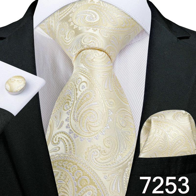 Conjunto de gravata masculina de seda, bolso, abotoaduras quadradas, opcional, festa de casamento, estudante