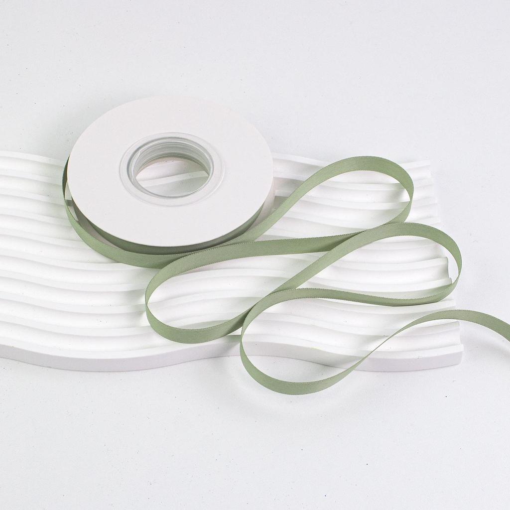 1cm Solid Matte Polyester Ribbon for Fresh Flower Bouquets - Single Color Woven Macaron Ribbon