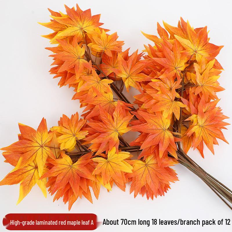 Artificial Red Maple Leaf Branch for Decoration and Landscaping