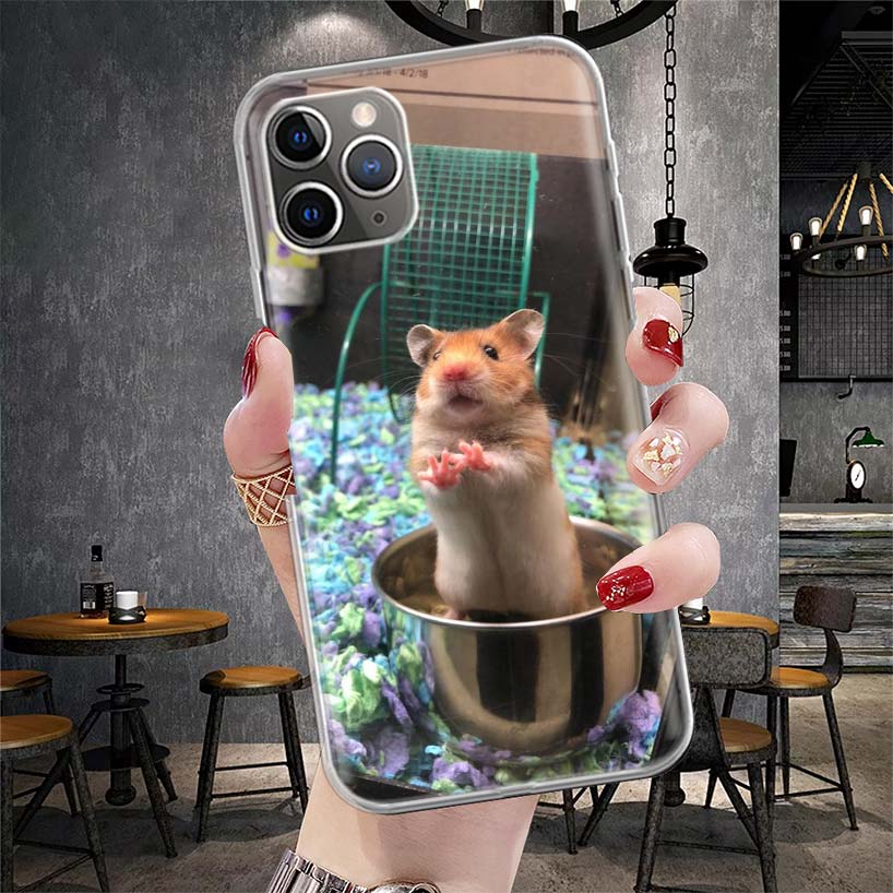 

Cute Lovely Pet Hamster Soft Phone Case For IPhone 11 17 Air 16E 16 Pro Max 15 + 14 Plus 13 Mini 12 Apple 7 SE 8 Fundas Coque 11 iPhone 15 Pro Max