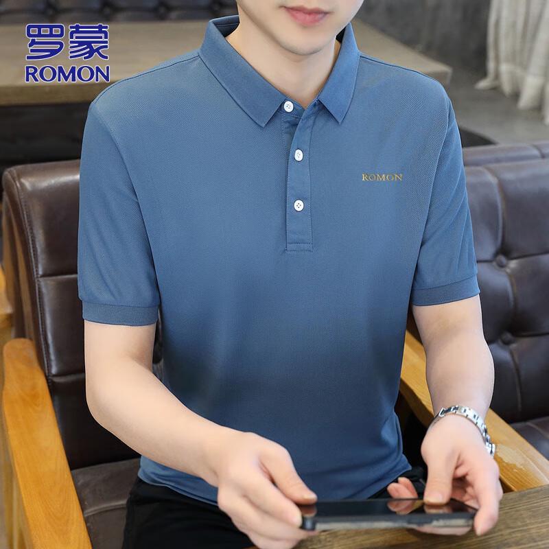 ROMON Men s Business Casual Short-Sleeve Polo T-Shirt XL
