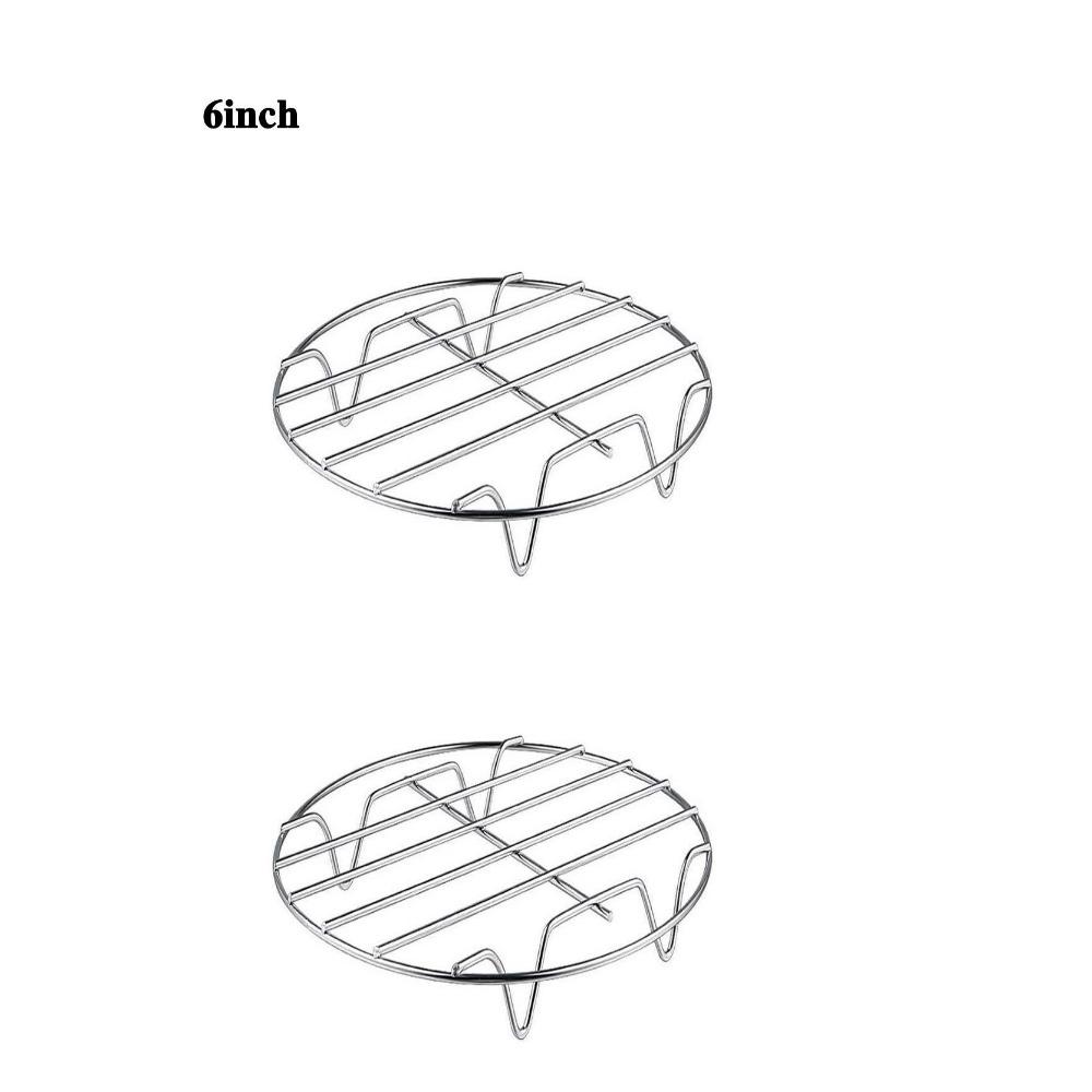 6/7/8Inch Grid Airfryer Grill Cooling Cooking Stainless Steel Air Fryer Racks For Steaming Stand Multi-purpose Baking Air Fryer