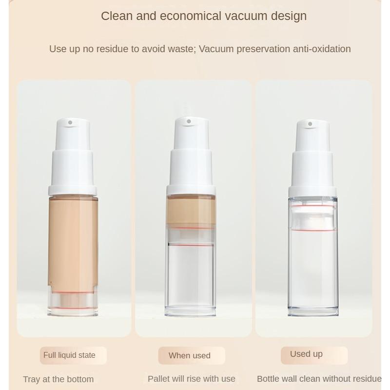 1 Set 15ML Clear Empty Refillable Airless Vacuum Pump Cream Lotion and Spray Portable Bottle Set Sample Packing for Toiletries