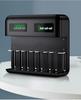 Eight-Slot USB LCD Universal Charger for AA/AAA/C/D Ni-MH Batteries with Type-C Charging