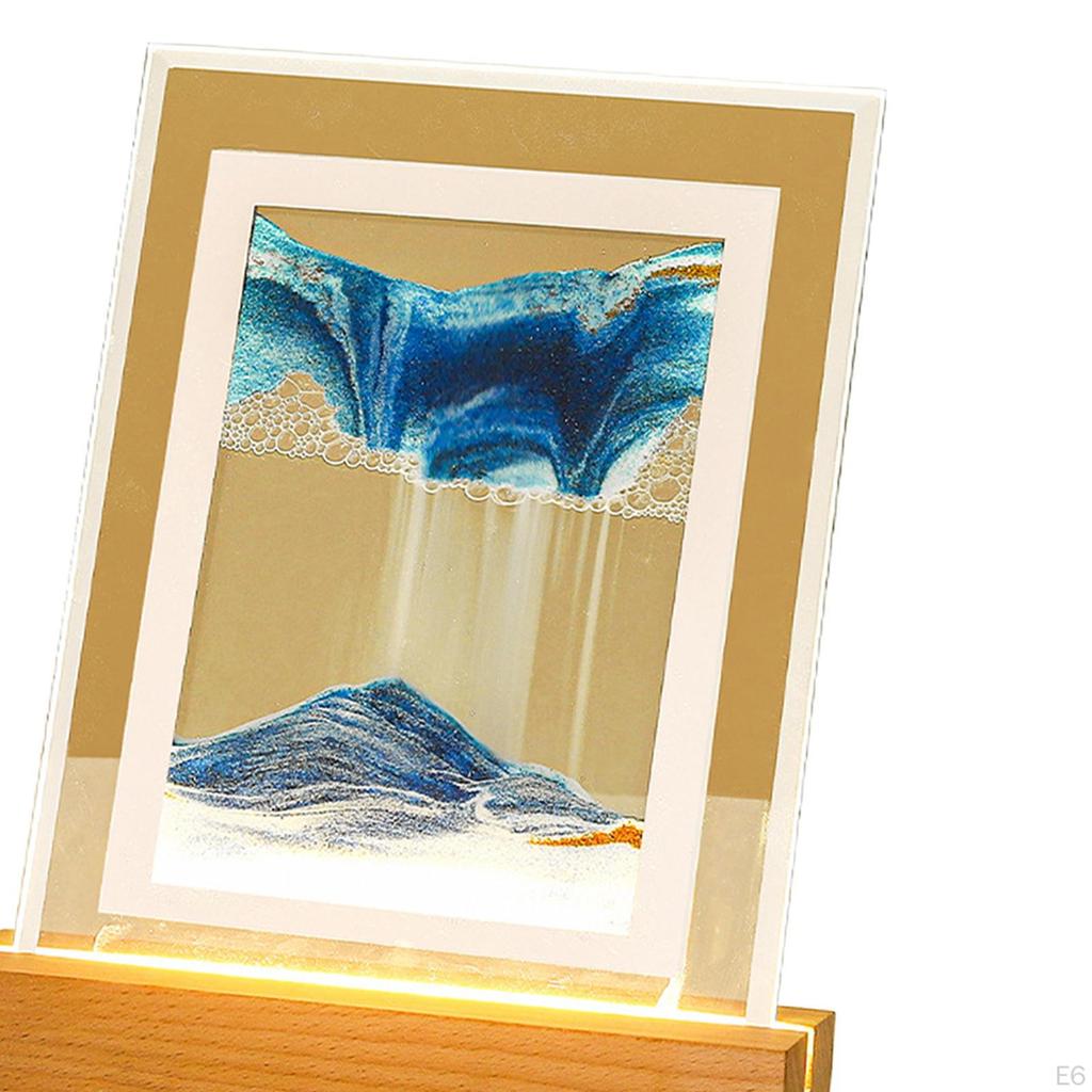 Art Picture, Night Light Landscape Glass for Tabletop Study Room Adults Desktop Decor
