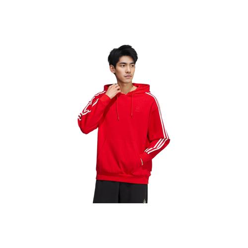 adidas Logo Printed Hoodie American Style Sweatshirt Men’s Red