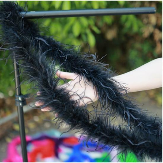 DIY 1 Ply Ostrich Feather Boa Customized Real Ostrich Feathers Scarf for Wedding Dress Sewing Decoration Plume Woman Shawl
