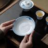 Guanlan White Porcelain Stacked Round Pot Stand & Teapot Lid Tray - Household Ceramic Tea Snack Plate & Tea Set Spare Parts.