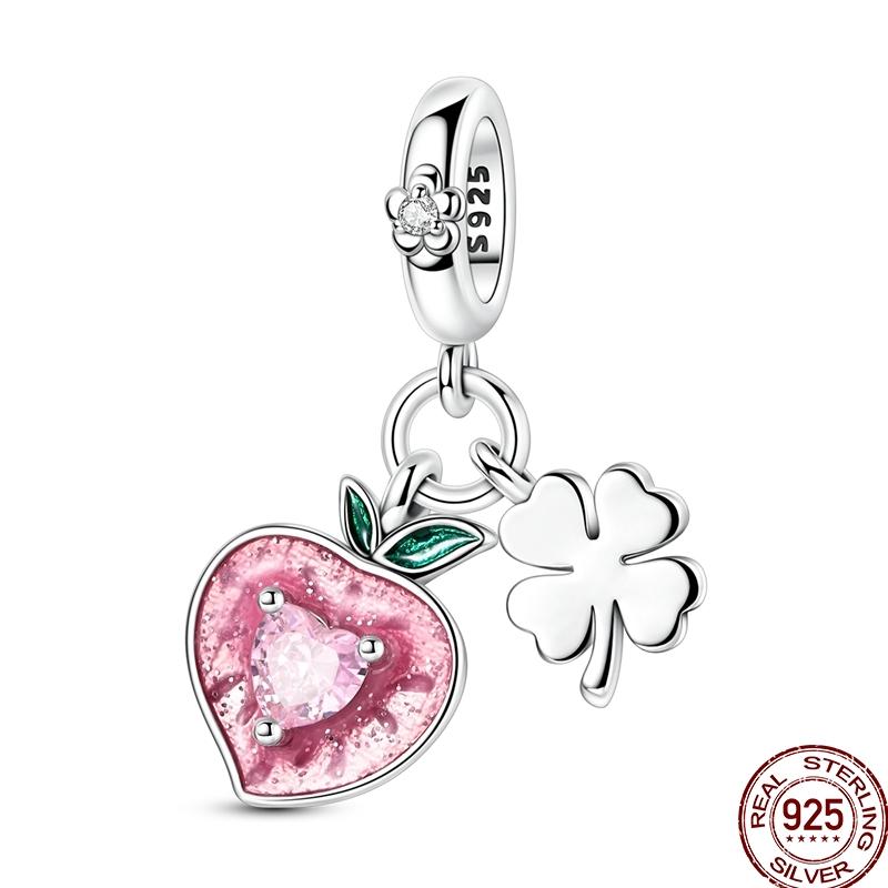 New Copper Fruit Charms Bead Strawberry Lemon Kiwi Peach Dragon Pendant Fit Original Bracelet Diy For Women Jewelry