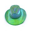 Pearlescent Iridescent LED Light-Up Cowboy Hat for Halloween Party