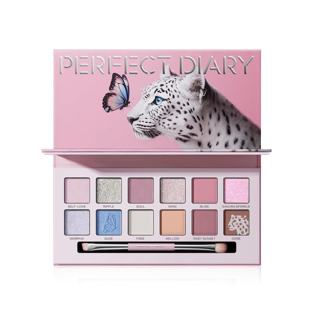 PERFECT DIARY Animal Eyeshadow Popular Eye Makeup Perfect for Spring Highly Pigmented Highly Adhering Makeup Palette x 12 Palette, Gift, Outings,