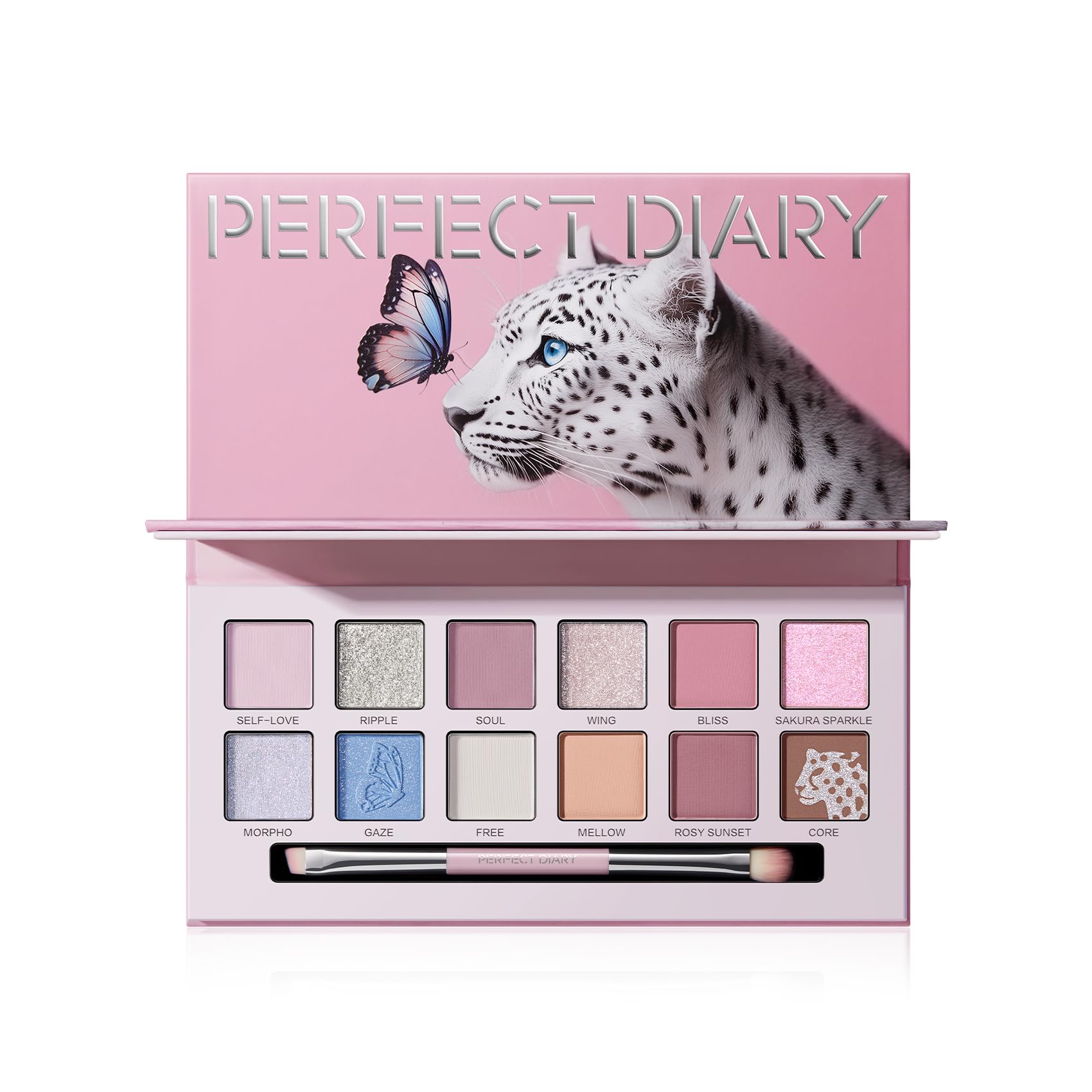 

PERFECT DIARY Animal Eyeshadow Popular Eye Makeup Perfect for Spring Highly Pigmented Highly Adhering Makeup Palette x 12 Palette, Gift, Outings,
