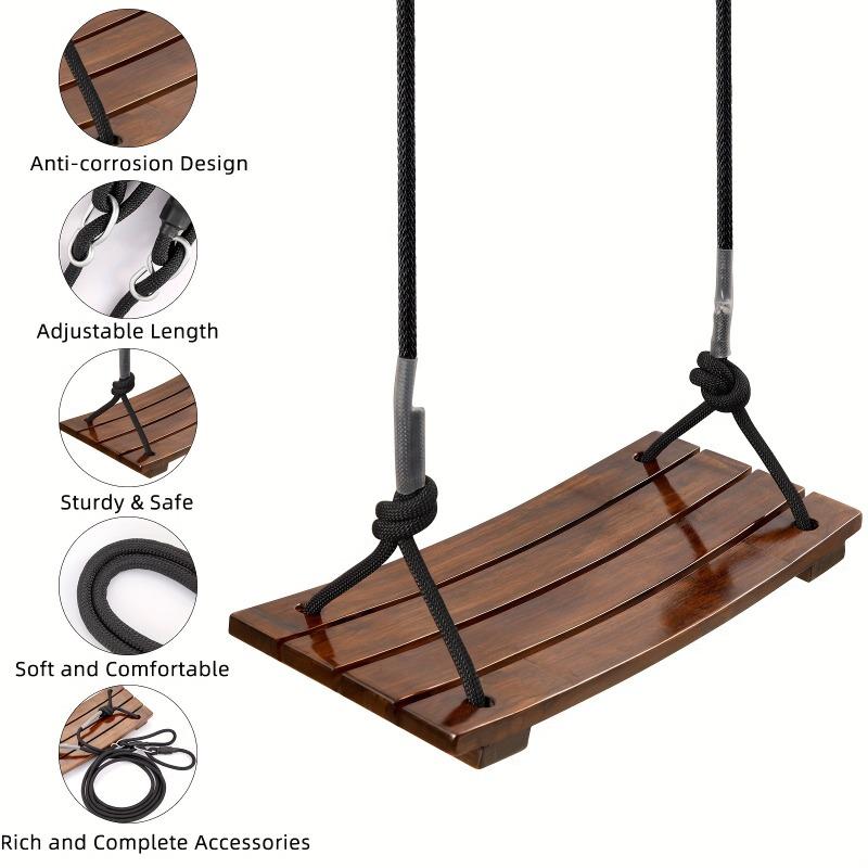 Solid wood swing anticorrosive wood children indoor outdoor courtyard curved bent plate carbonized wooden toy