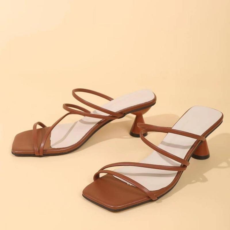 

Модные и универсальные босоножки на высоком каблуке с тонким ремешком, элегантные и простые однотонные женские туфли с квадратным носком на толстом каблуке и открытым носком 41