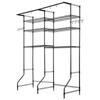 Over Washer and Dryer Storage Shelf Two Row 6 Tiers Washer Rack Black