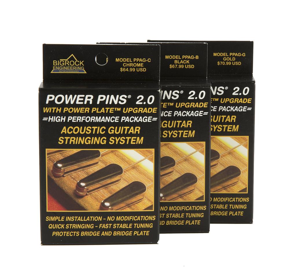 Big Rock Engineering Acoustic Guitar Power Pin and Plate (Black)
