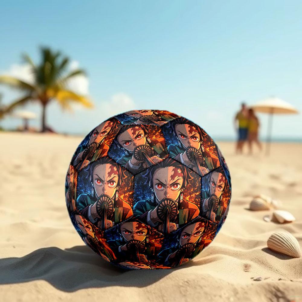 1pc Demon Slayer Kimetsu no Yaiba Soccer Ball Size 5 Indoor Soccer Ball Fashion Colorful Backyard Game - Great For Sports Fans Gift HE36