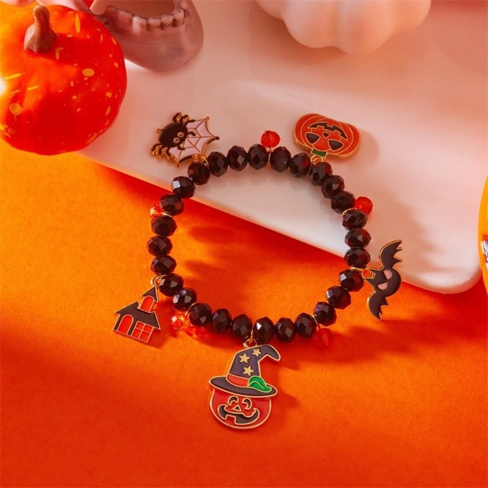 Zinc Zinc Zinc Alloy Pumpkin Pendant Bracelets Gothic Crystal Beaded Bracelet  Accessories