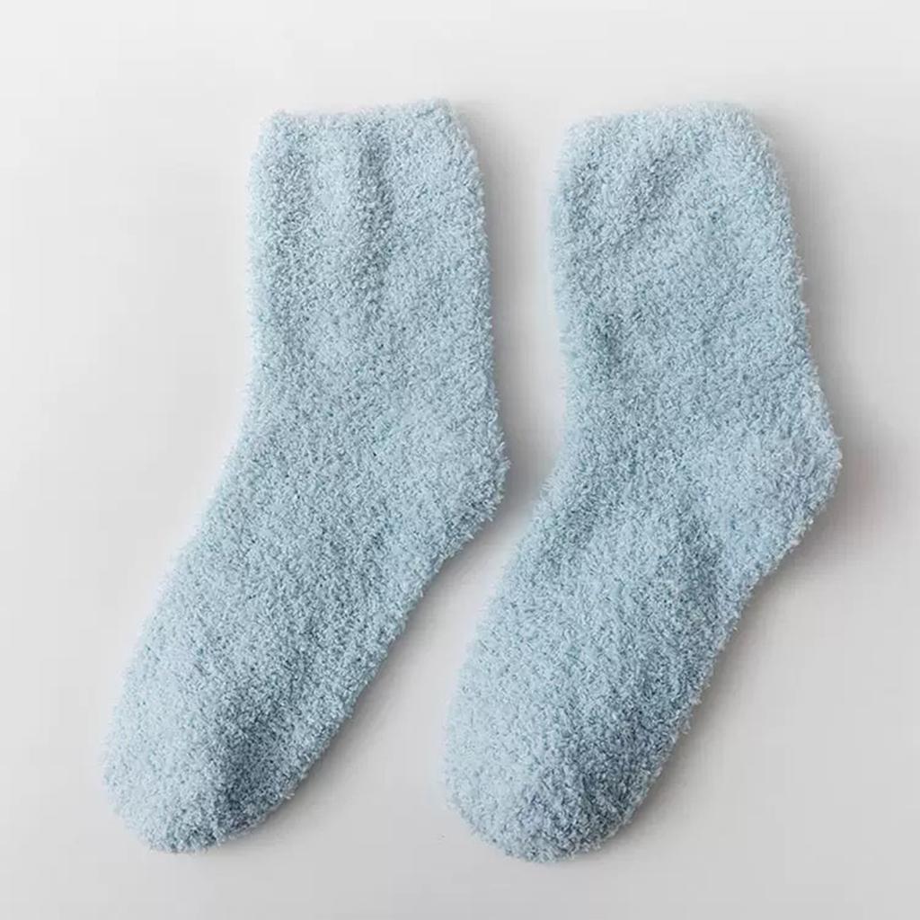 Ladies' Warm Plush Socks, Floor Socks, Candy Colored Medium Socks