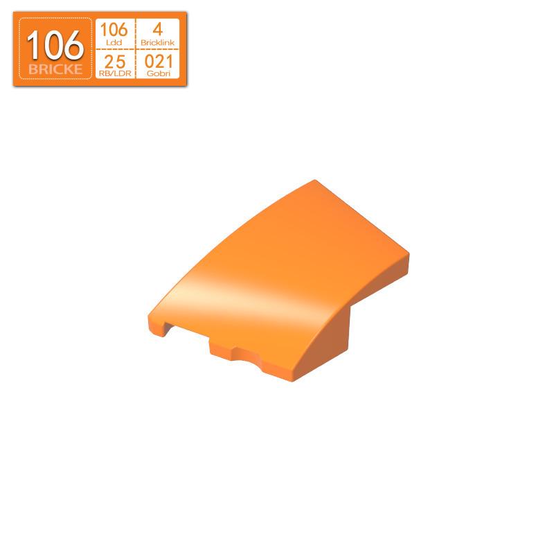 Curved Slope Wedge Brick (Left) 3x2, Compatible with LEGO Blocks, BRICKE 80177