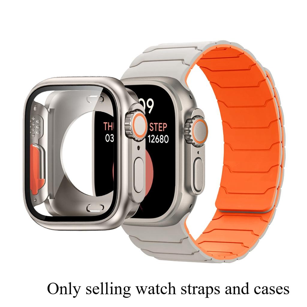 Case+Band For Apple Watch 41 40 44 45 42 46mm Magnetic Strap Screen Protector For Iwatch Series 11 10 987 SE 654 Change To Ultra