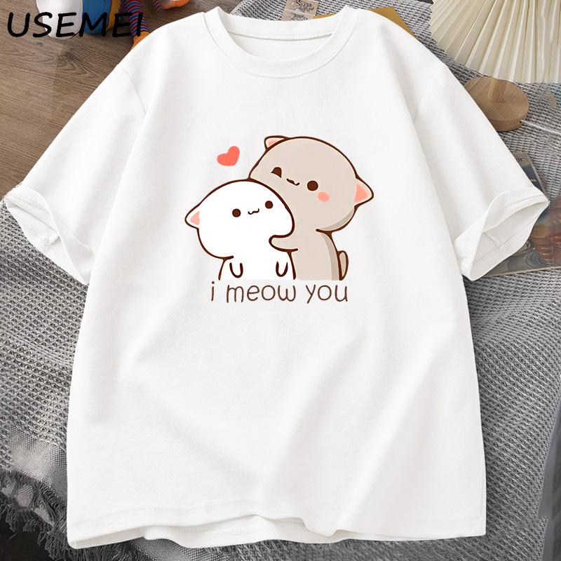 Funny Cat Printed T-shirt Cute Bubu Dudu Tshirt Summer Cotton Short Sleeve Tee Shirt Women Men Print O Neck Aesthetic Clothing
