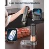 CIRCLE JOY Rechargeable Electric Salt and Pepper Grinder Set with Base, Aluminum Alloy Pepper Mill, 95ml Container, White LED Light, and Adjustable Ex