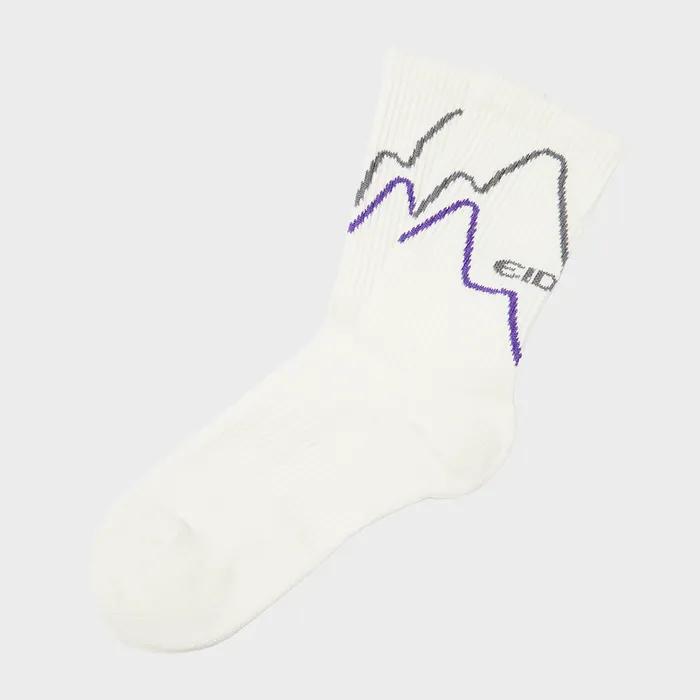 Mountain Graphic Coolmax Crew Socks_Cream_DUA25S04W6