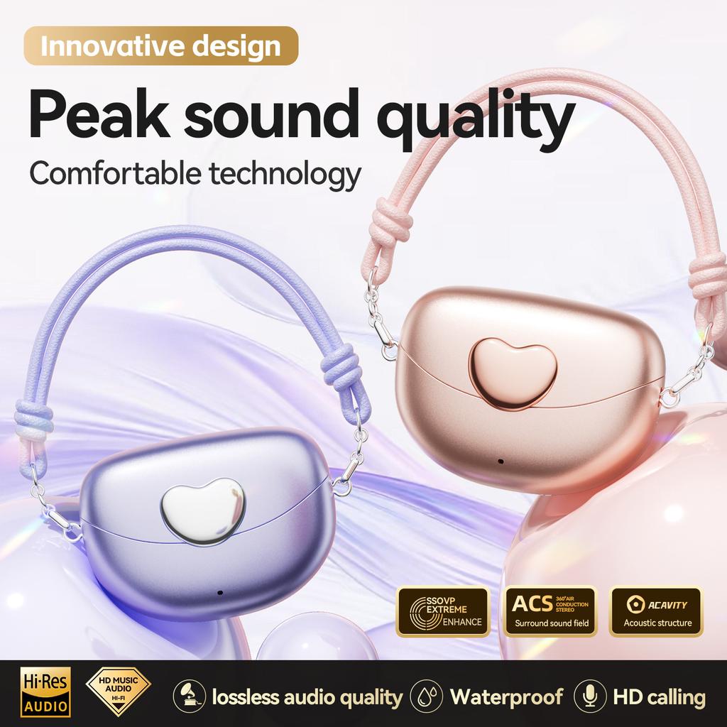 JYL TS Heart-Shaped Headphones Youth Bone Conduction Plastic