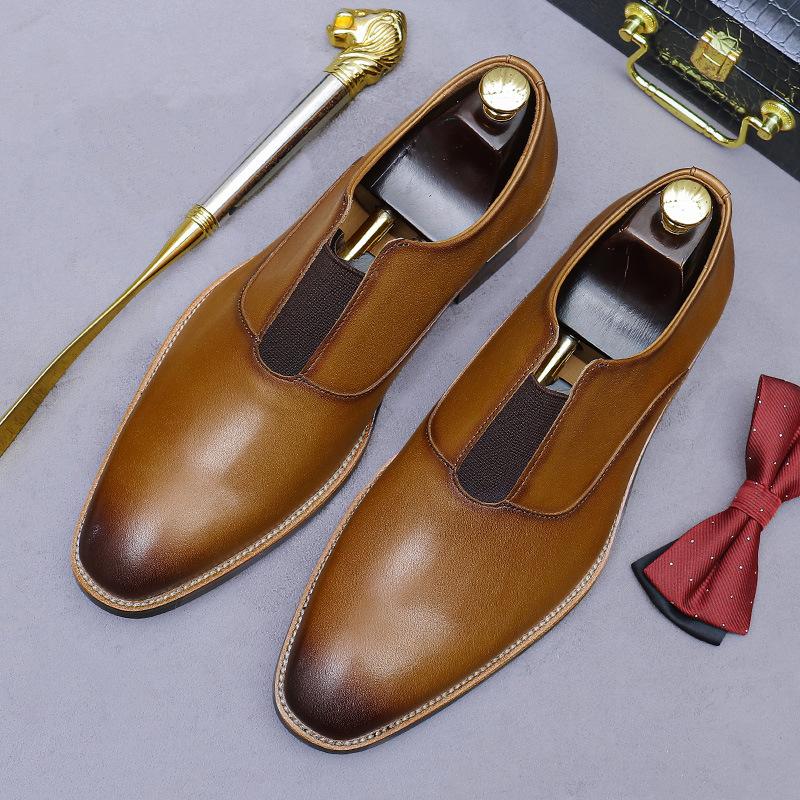 Genuine Leather Shoes Men's One-pedal Fashion Versatile British Style Men's Cowhide Business Dress