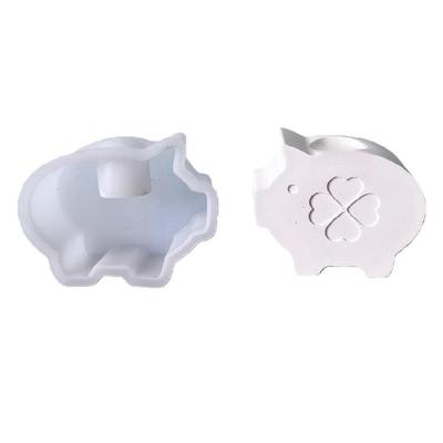 Animal Silicone Candle Holder Mold Pig Shape Silicone Candle Mold For Epoxy Resin Making Candle Soap and Cement Craft